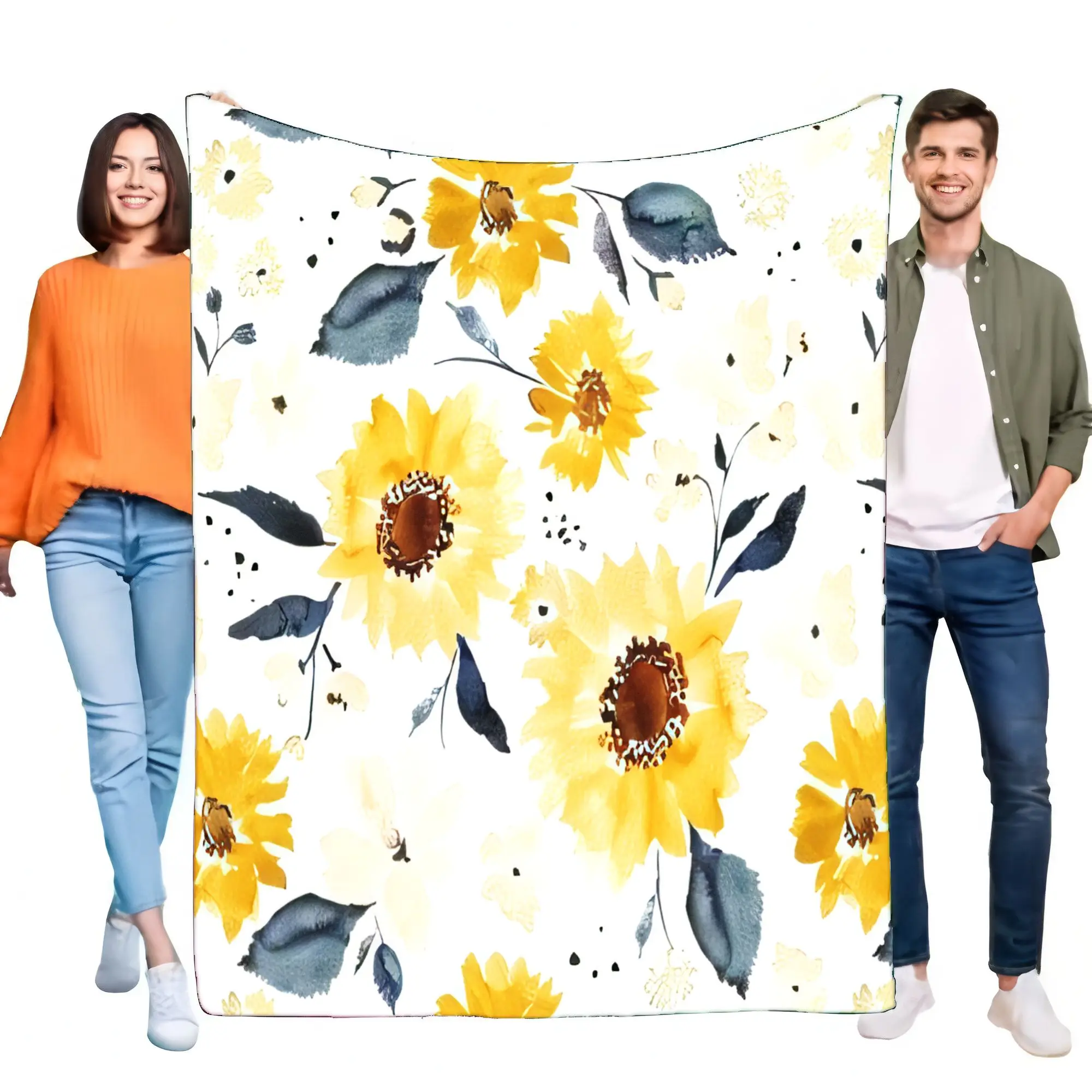 Floral Sunflower Blanket Soft Cozy Lightweight Super Soft Throw for Bed Couch Home Decor Perfect Gift for Birthdays and Special