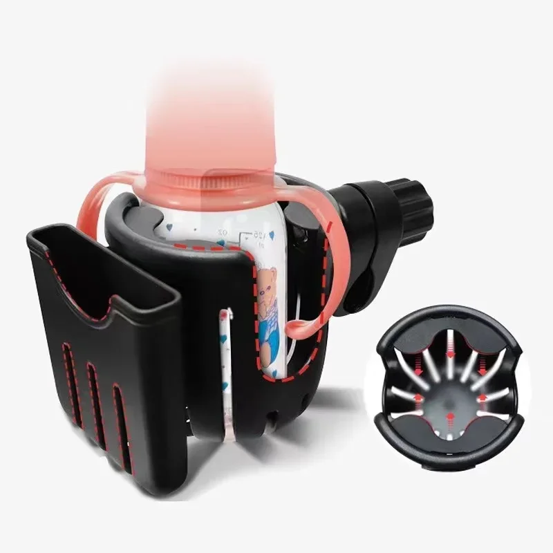 Baby Travel 2 In 1 Cup Holder And Phone Holder Silicone Cup Holder For Stroller Bike