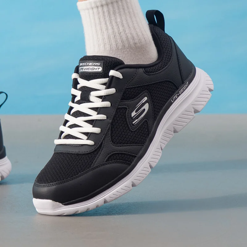 Skechers Men Mid-Top Running Shoes Cushion Rebound Outdoor Training Sneakers 220920C-BBK Latest model