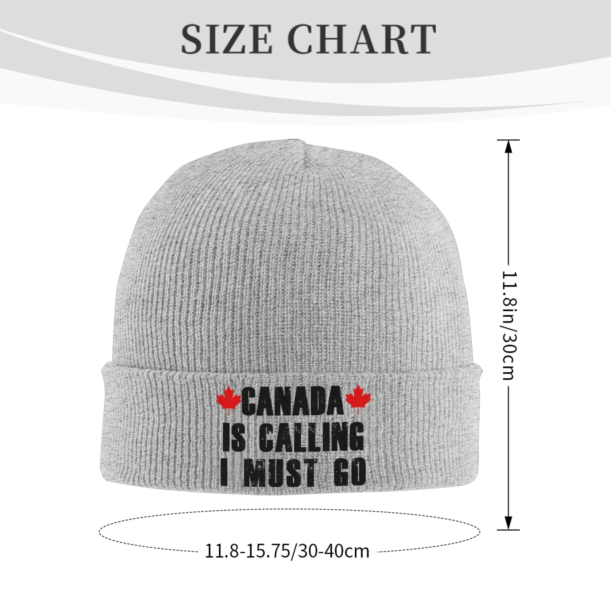 Funny Canada Is Calling and I Must Go Flag  Knitted Hat Beanie Autumn Winter Hat Warm Acrylic  Hip-hop  Caps