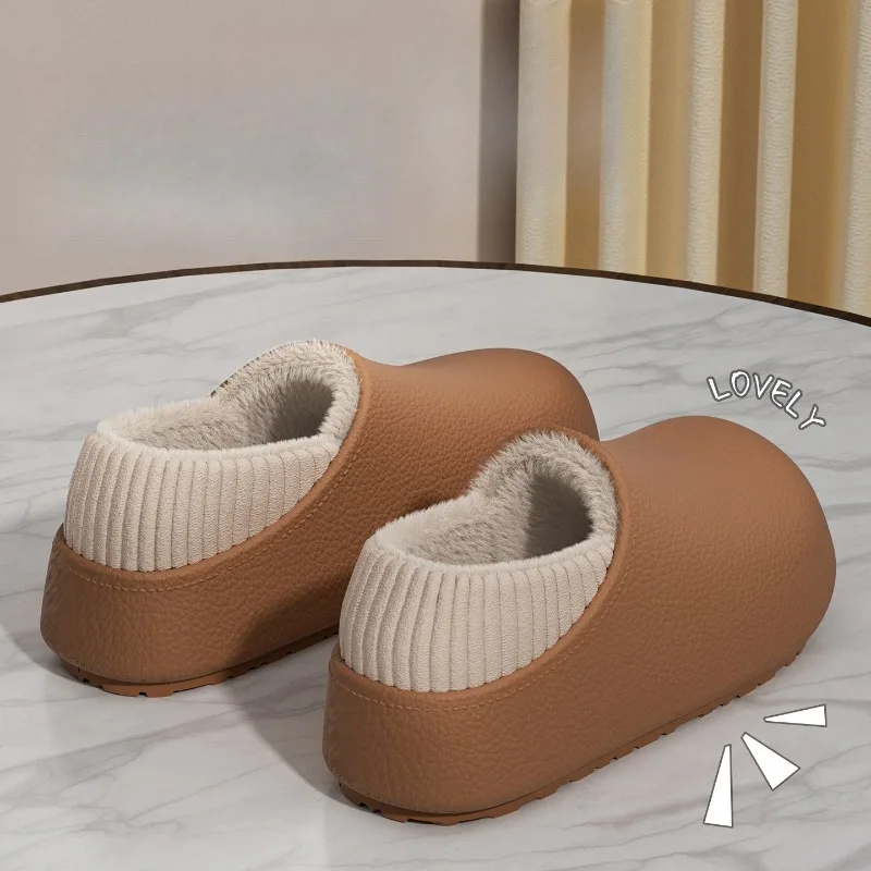Fleece Thermal Bag Head Slippers Autumn Half Slippers 2025 Winter New Women's Cotton Mop Household Products