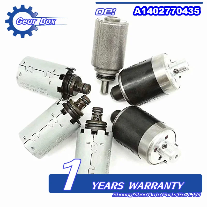 

6PCS Transmission Shift Solenoid Valve Set For Mercedes Benz ML320 ML430 G500 G55 E55 AMG 722.6 RE5F22A A1402770535 A1402770435