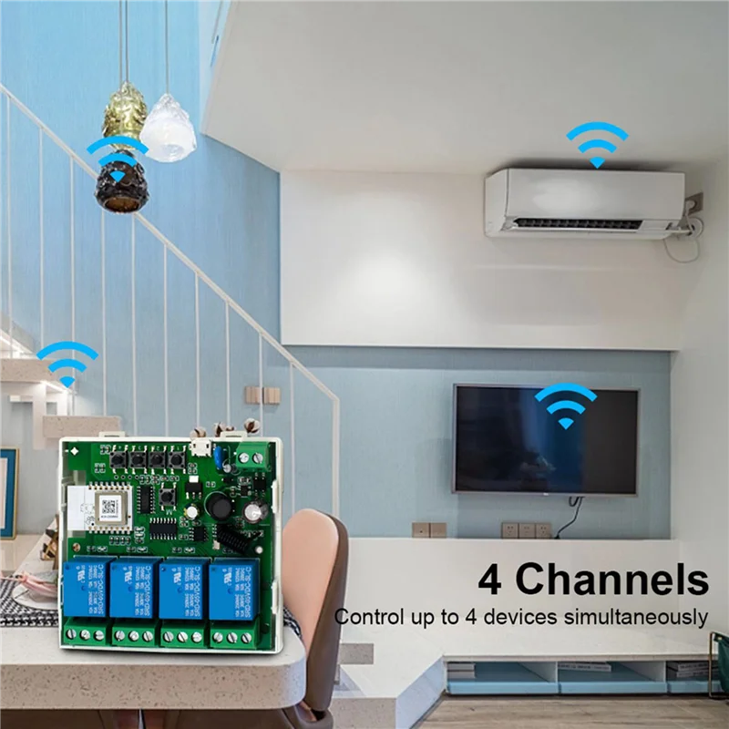 

ABKQ-2X 4CH Tuya Zigbee модуль умного переключателя 85-250 В реле умный дом пульт дистанционного управления работает со шлюзом для Alexa Google Home
