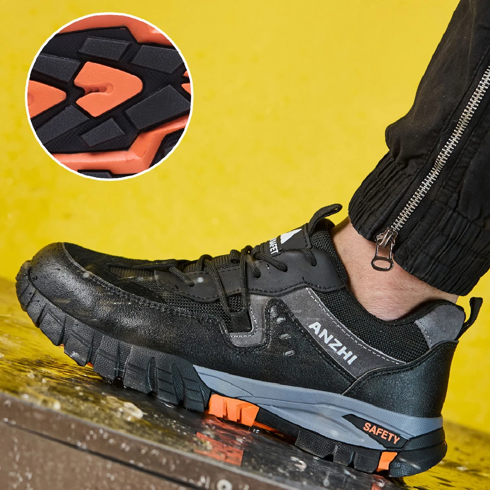 Men Anti Static Work Safety Shoes Anti-Smash Anti Puncture Work Sneakers Security Shoes Men Boots Indestructible Shoes Non-slip view 3
