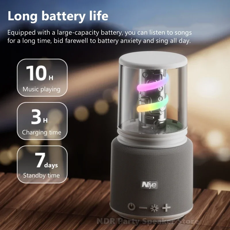 Minialtavoces portátiles BT5.3, inalámbricos por Bluetooth, RGB, con sonido estéreo, soporte para graves, tarjeta TF/Aux/reproducción USB, Caixa De Som