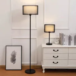 European Black/White Fabric Stand Floor Lamp High, Living room, Desktop Table Lamp,Bedside Lamp Home Decoration,Lighting Fixture