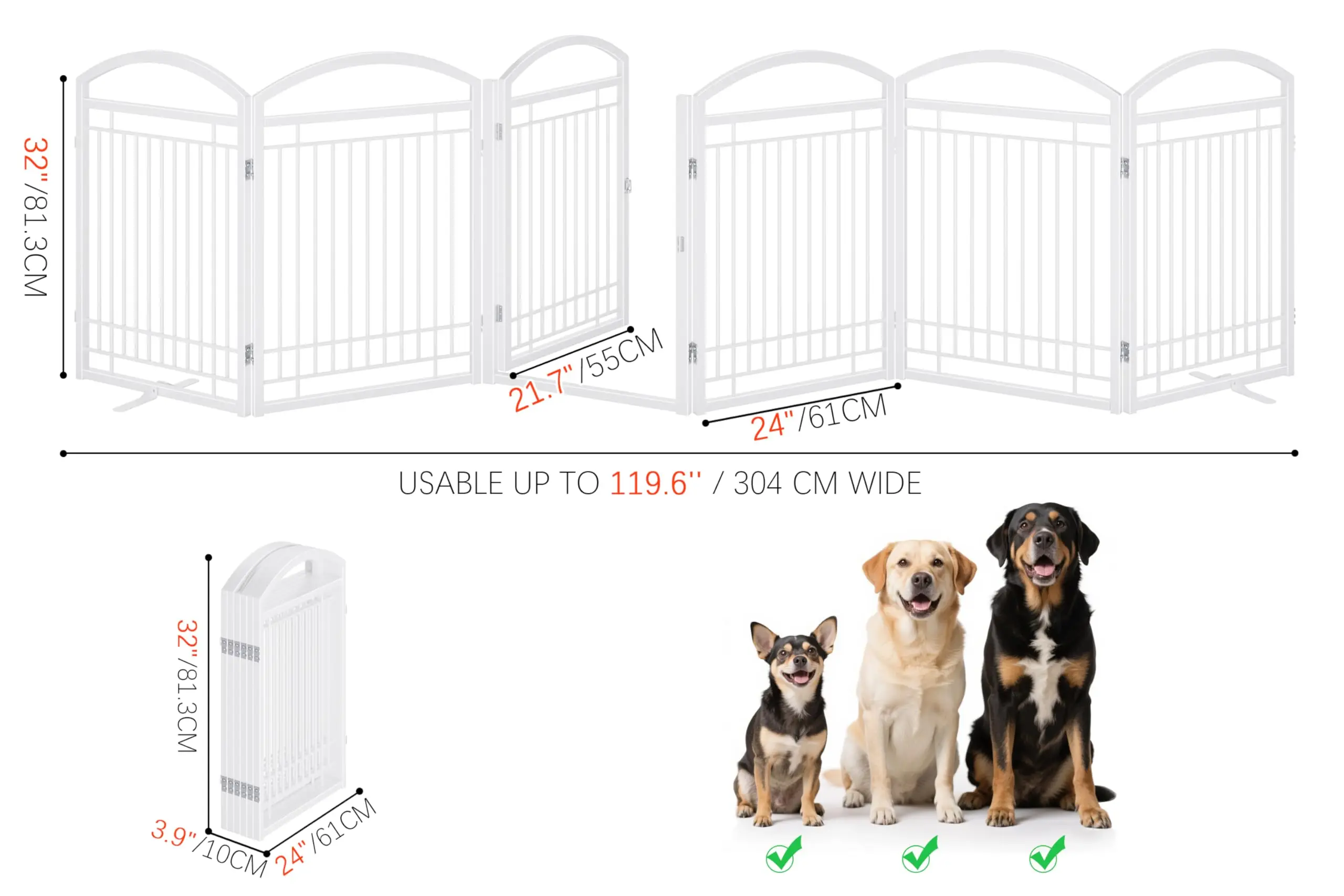 Metal Fold Dog Fence 144