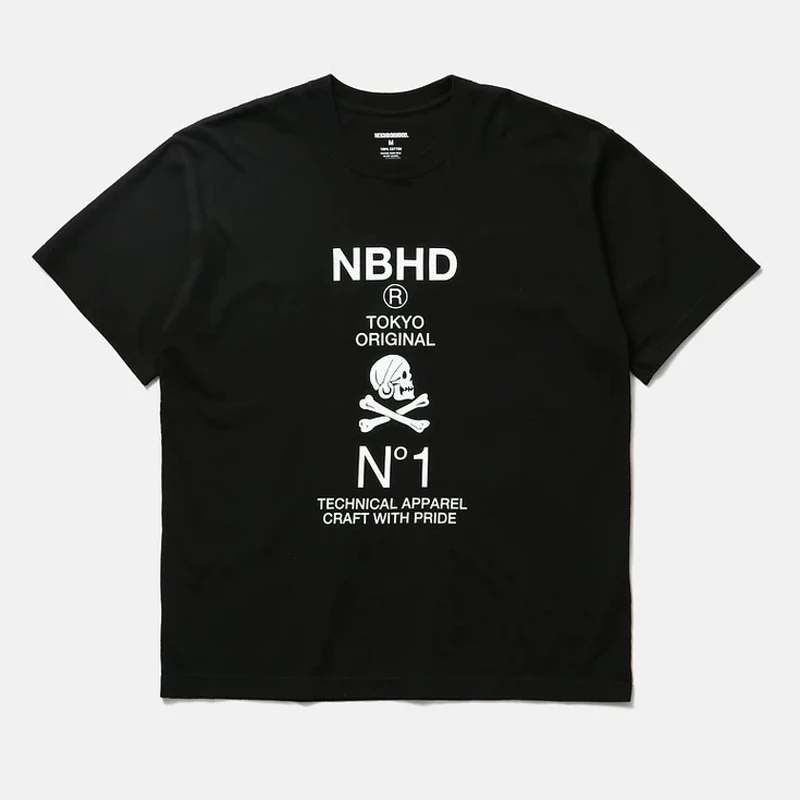 Multi Color Simple Printed NBHD T-shirt Summer Men Women Casual Comfortable Round Neck Tops Tees