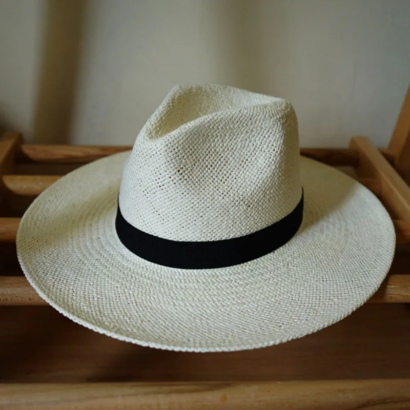 Białe czapki Panama letnie kapelusz Fedora dla mężczyzn kobiet kapelusze przeciwsłoneczne na przyjęcie do czapki ślubne z wstążka