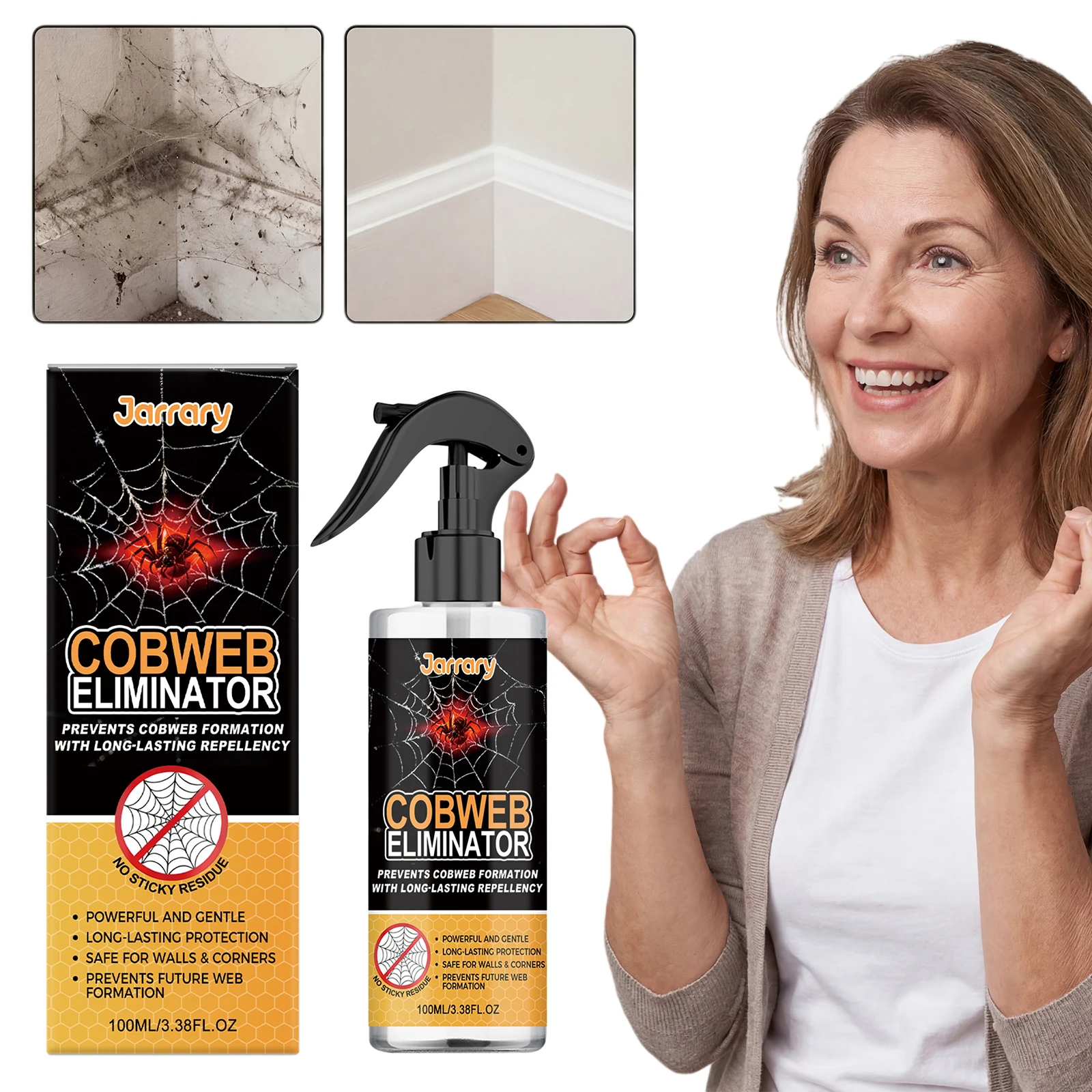 100ML Killer Aerosol Spray Long Lasting Spider Killer Prevent Spiderweb Formation Spider Liquid Spray Works Immediately