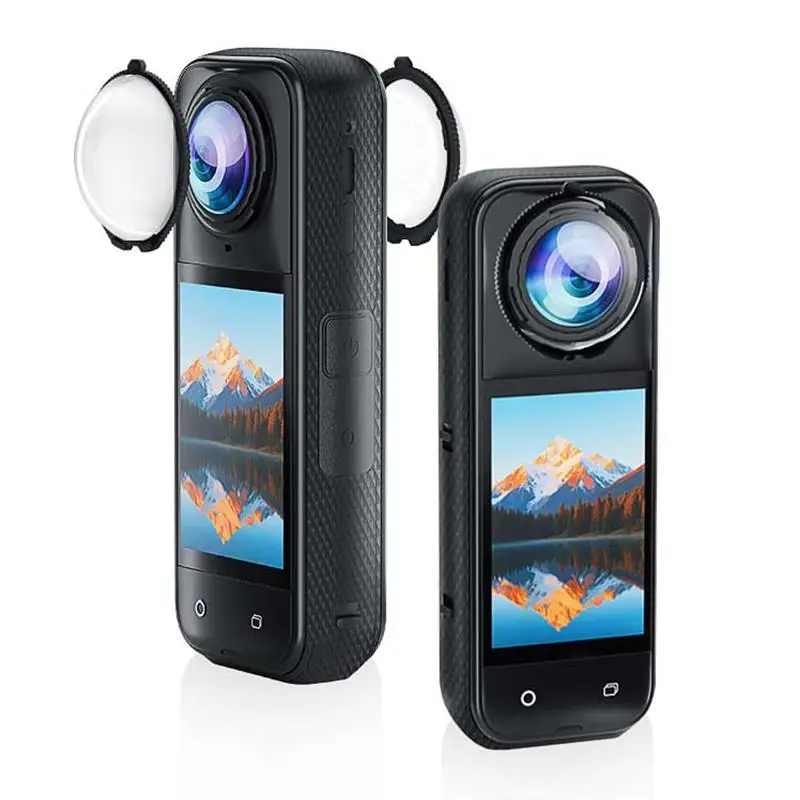 PULUZ Защитное стекло для спортивной камеры Insta360 X5, вращающееся/защелкивающееся оптическое закаленное стекло, защитная крышка для объектива