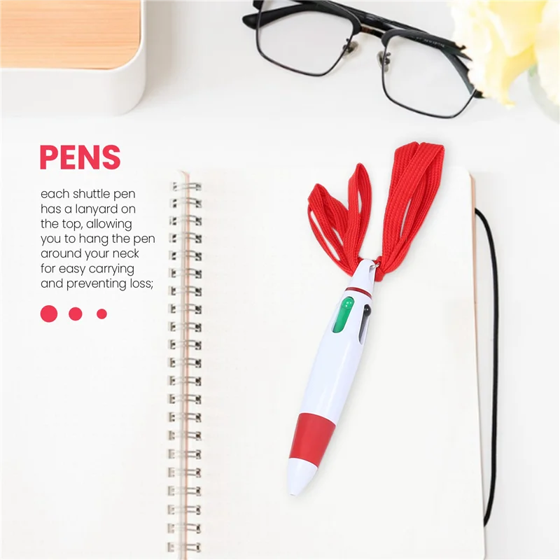 

15 Pcs Retractable Pens On Lanyard Neck Pens In A Rope Shuttle Pen 4 Color Ink Ballpoint Pen With Chain For School Home