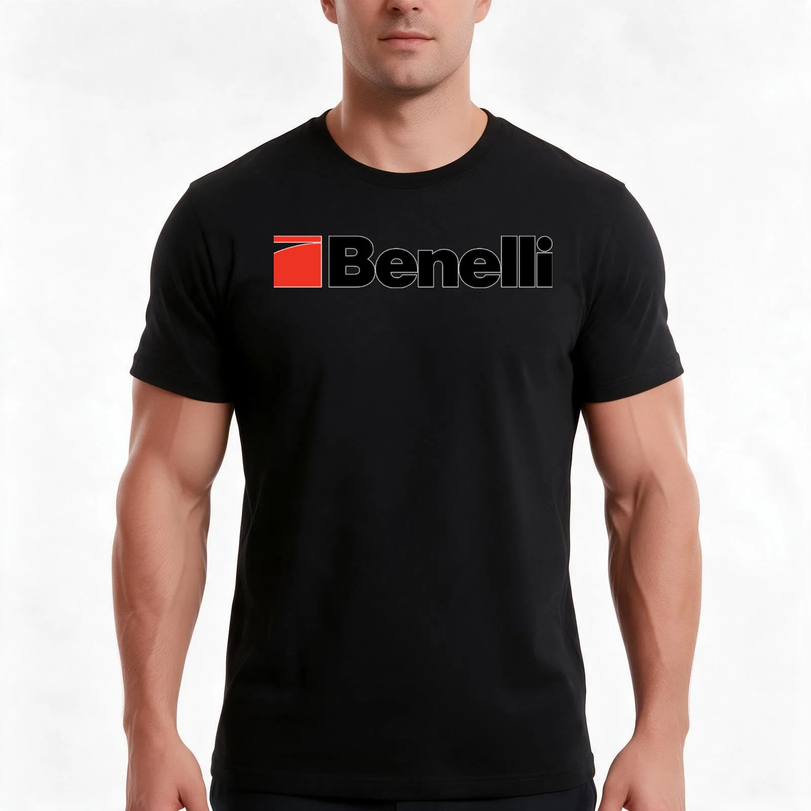 Benelli T-Shirt Summer Casual Cotton Tee Oversized Streetwear Tops Vintage Graphic Print Loose Fit Short Sleeve 100% Cotton