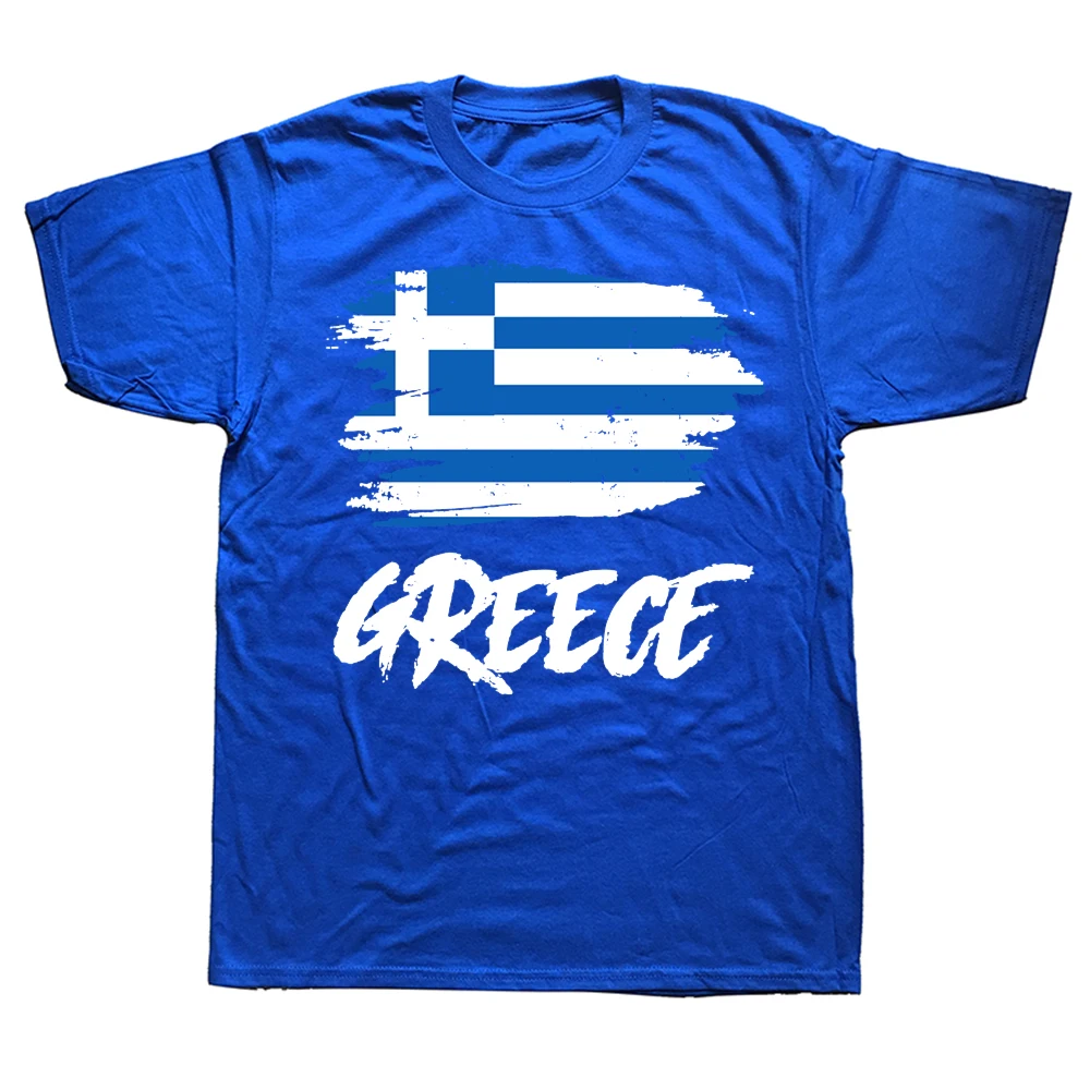 Funny Greece Flag Greek T Shirts Summer Graphic Cotton Streetwear Birthday Gifts T-shirt Mens Clothing Short Sleeve