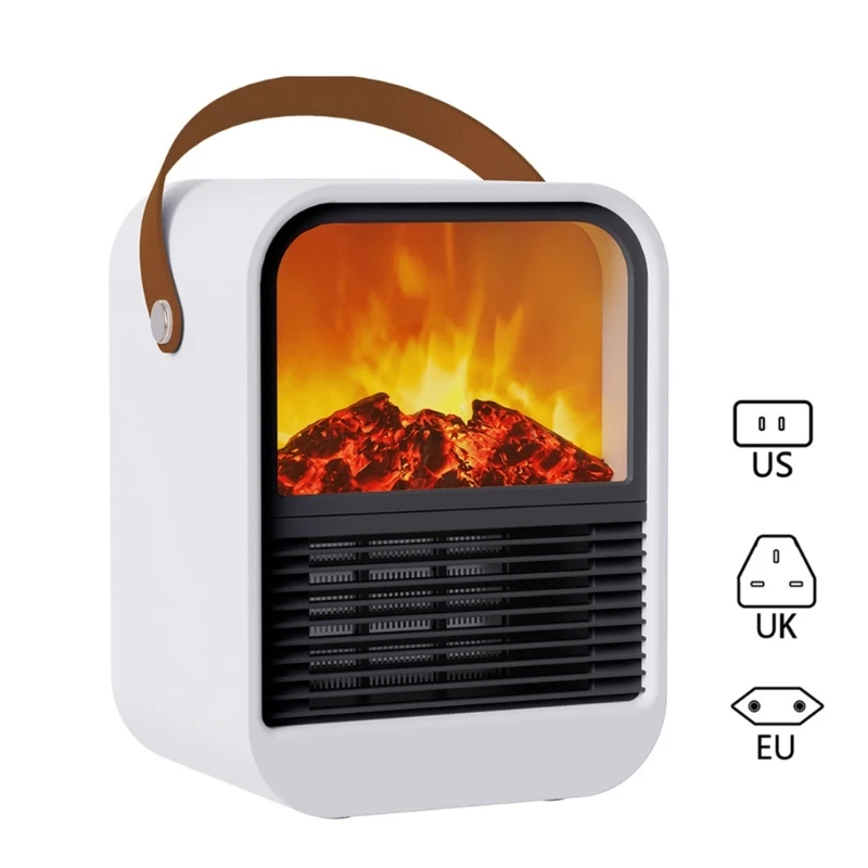 

000W 3D Smokeless Electric Heater with Realistic Fire Simulation Fireplaces Low Noise Operation for Living Room Bedroom