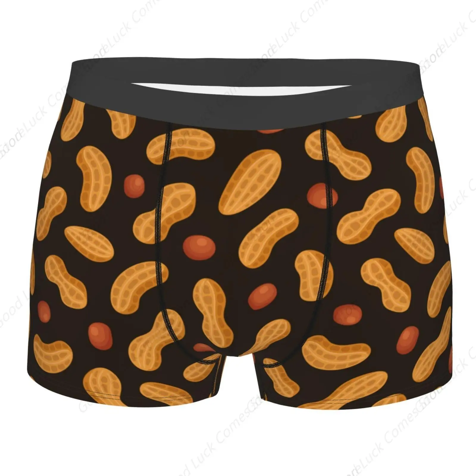 Peanuts Print Underwear For Men Comfy Cozy Holiday Boxer Briefs Black