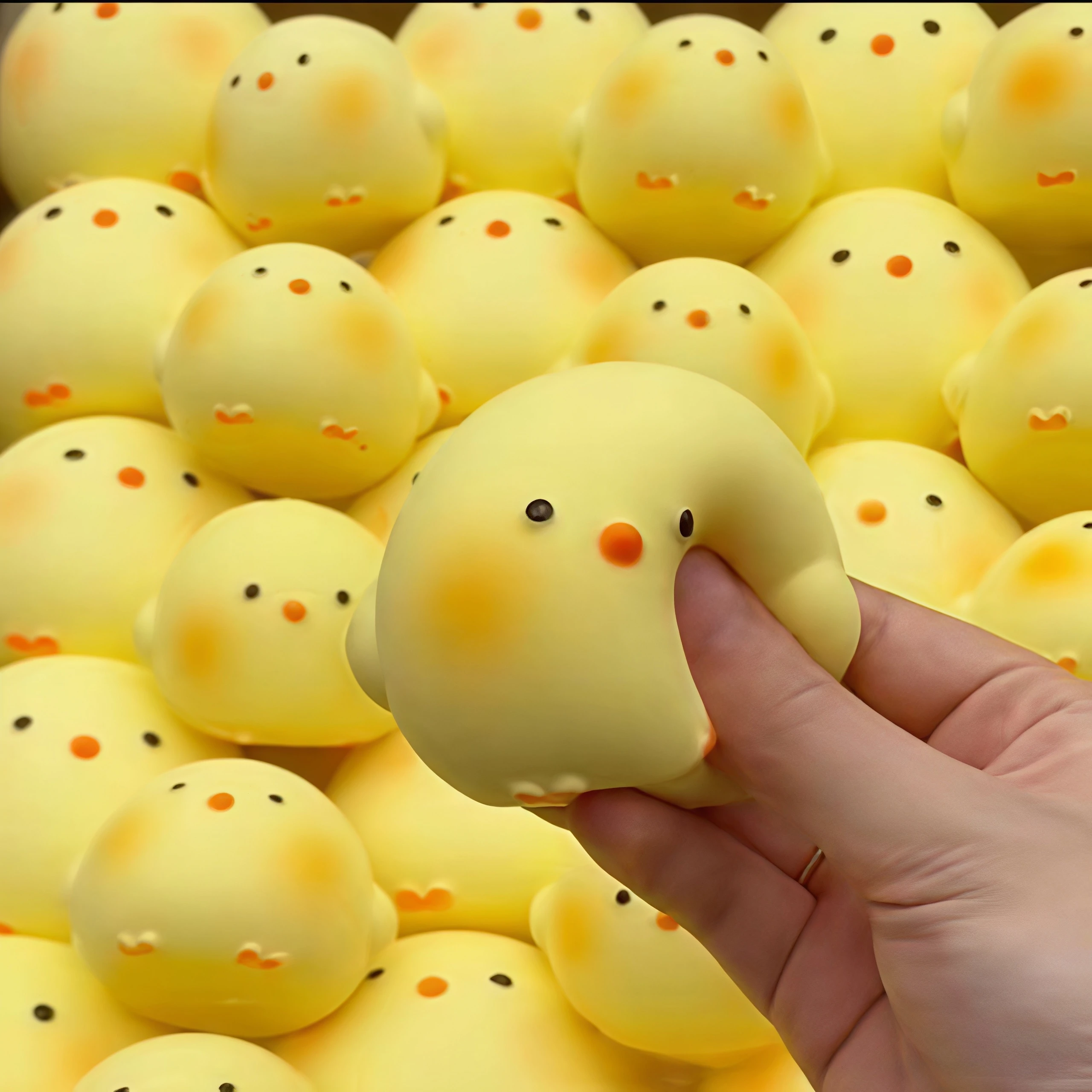 1PC Kawaii Yellow Chick Mochi Squishy Stress Relief Toy PU Foaming Slow Rising Decompress Pinching ASMR Anti Stress Gift - view 3