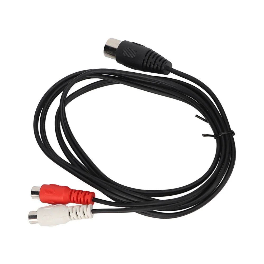 4.9ft DIN 7PIN Male to 2RCA Female Cable Male to Female Plug and Play Sound Adapter Cable Pure Copper Audio Cable