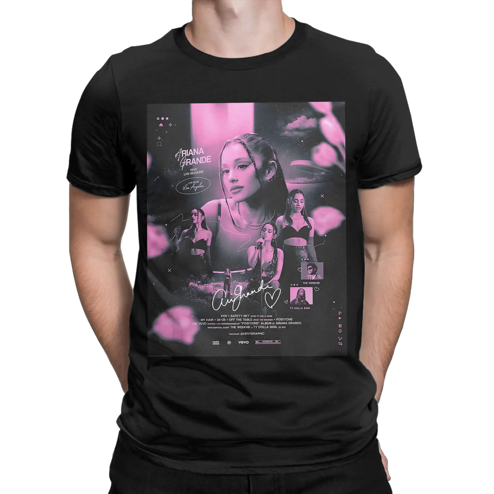 Retro The Best Singer Ariana T Shirt O-neck Short Sleeve Top Tee Grande  Vintage Pop Music R&B Cotton Summer Clothes