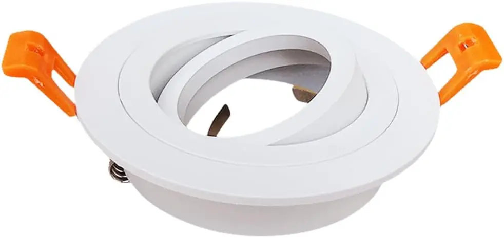 2 Round White (3.6 inches), GU10 Downlight housing, Inlaid Socket Ceiling Light Frame, Suitable for Bulb Frame, 75mm Aperture,