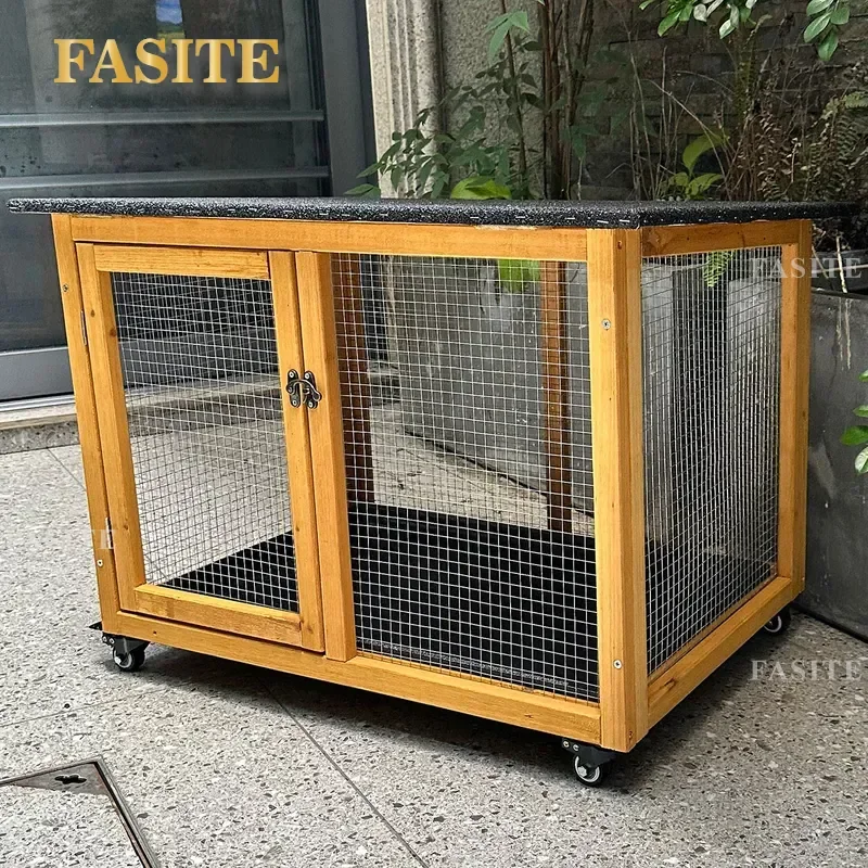 For Chicken Duck Rabbit Pigeon Outdoor Coop Wooden Pet House with Run Fence Large Animal Cage Weatherproof Backyard Garden