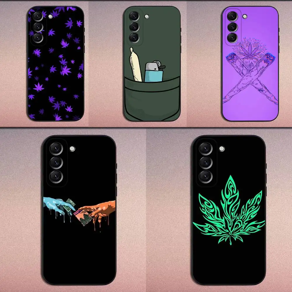 

Leaf Weed 420 Smoking Phone Case For Samsung Galaxy A20,A21s,A22,A31,A32,A52,A53,A72,73,A80 Soft Black Cover