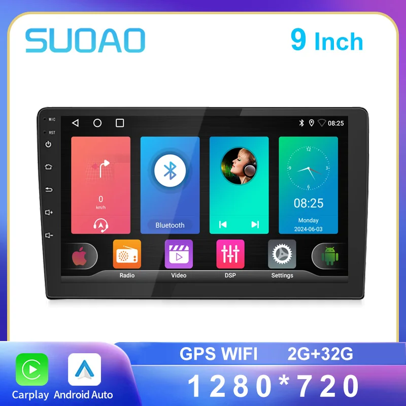 

1280*720 2G+32G Android 13 Car Radio Autoradio Universal Carplay Android Auto 2 Din car radio GPS Multimedia Systems