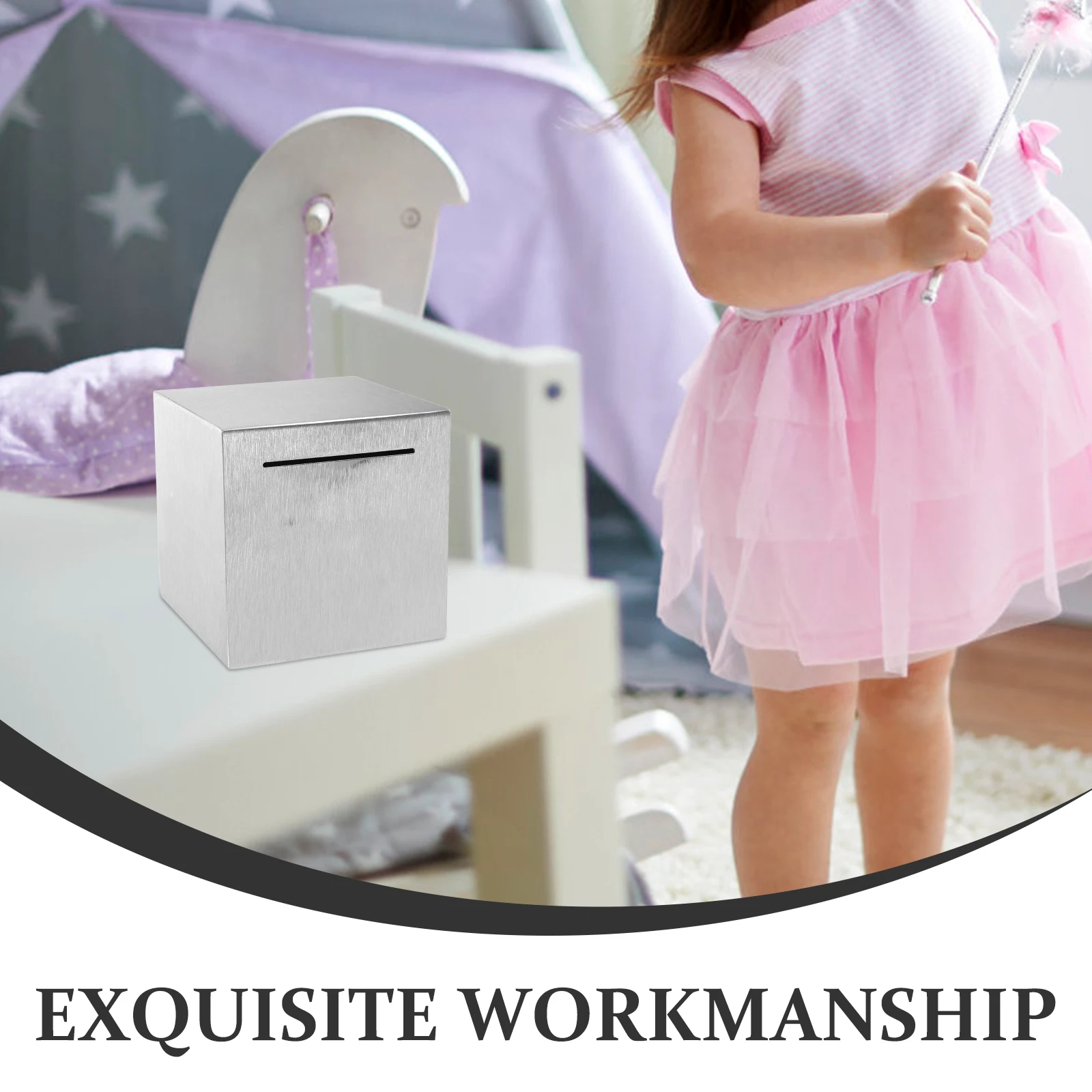 Stainless Steel Bank 12 Cm Locked Coin Container Metal Piggy Banks Adults Currency Money Banks Of Metal Storage Safe Box