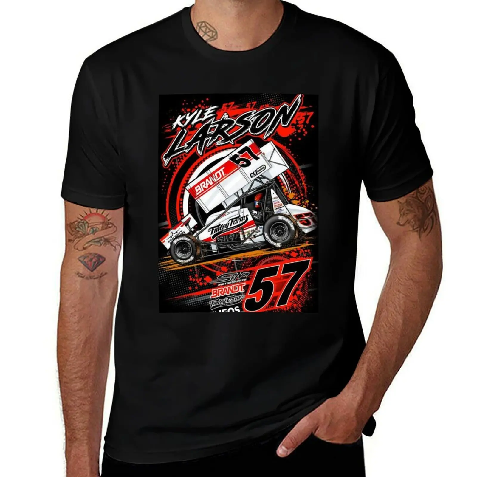 kyle Larson T-Shirt Running Gym Short Sleeve Sports Tee T-Shirt