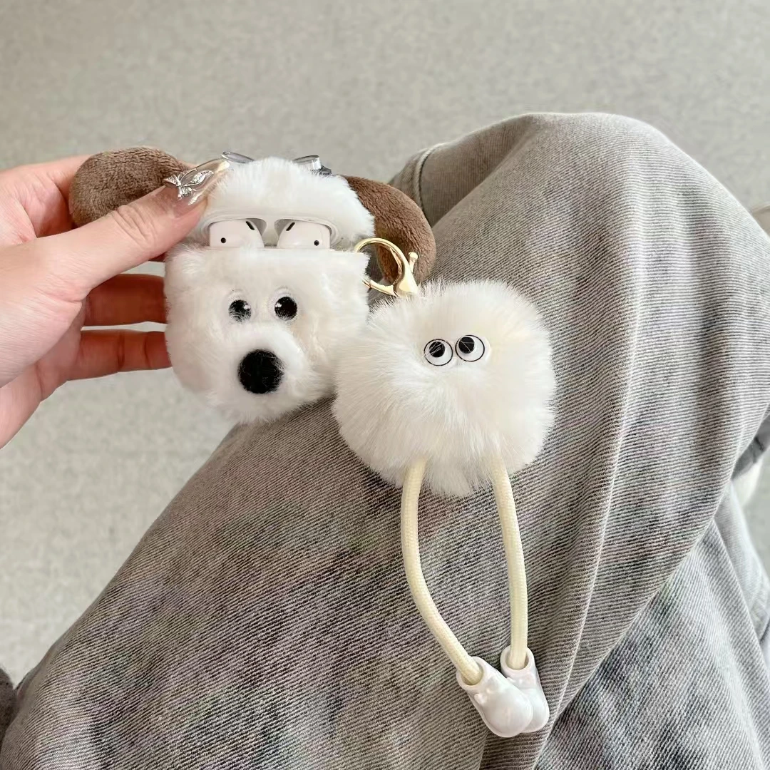 Cartoon Cute Plush Dog Earphone Protective Cover For AirPods 2 3 4 Pro2 Charging Headphone Cases