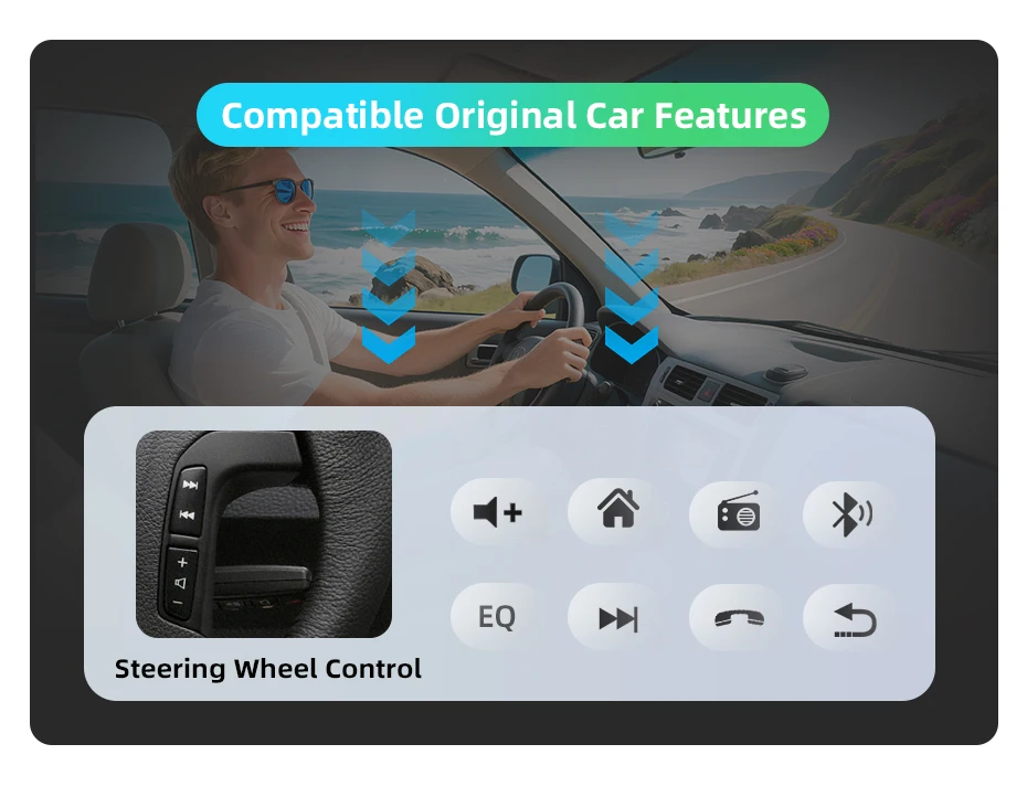 Junsun Android 15 Auto-Intelligenzsysteme für Volvo XC70 V70 S60 2004-2009 AI Wireless CarPlay für Apple Auto 9" IPS – Detail 4