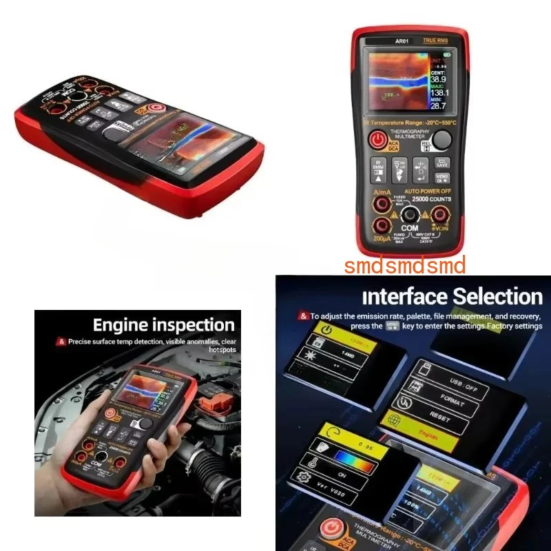 Digital Multimeter & Thermal Imagers Set Resistance Capacitance Temperature Monitoring for Electric Current
