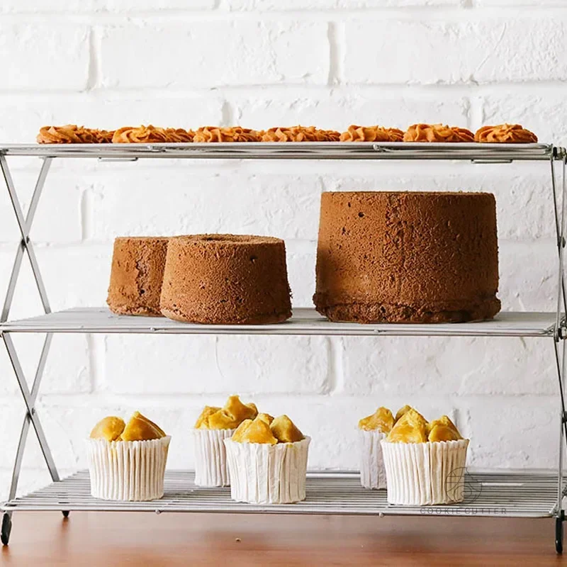 Griglia di raffreddamento per torte pieghevole, strumento di dissipazione del calore antiaderente multistrato, cottura della pasticceria, salvaspazio