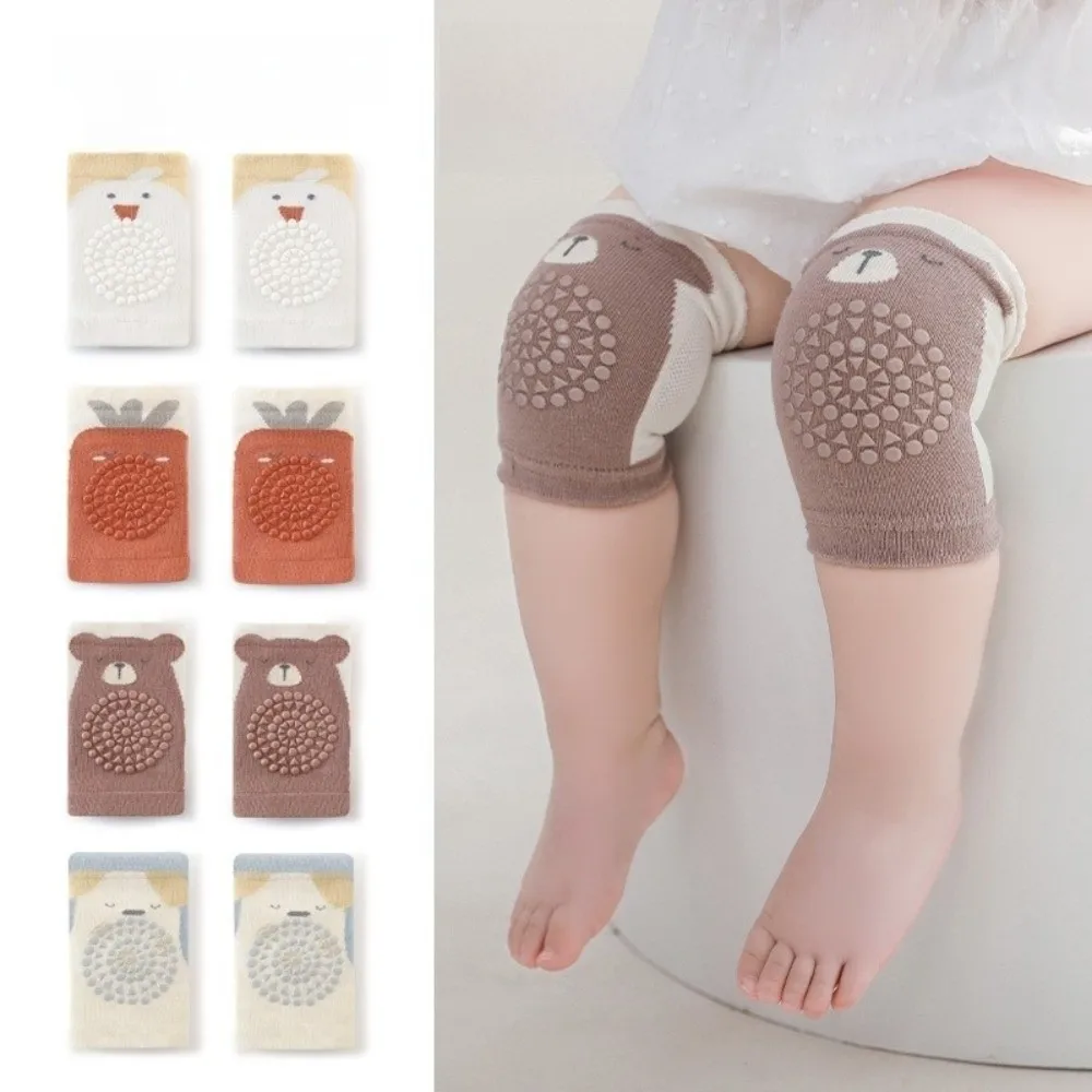 Summer Thin Baby Knee Pads Soft Knit Cotton Cartoon Patterns Infant Knee Protector Safety Protector Anti-Slip Crawling Protector