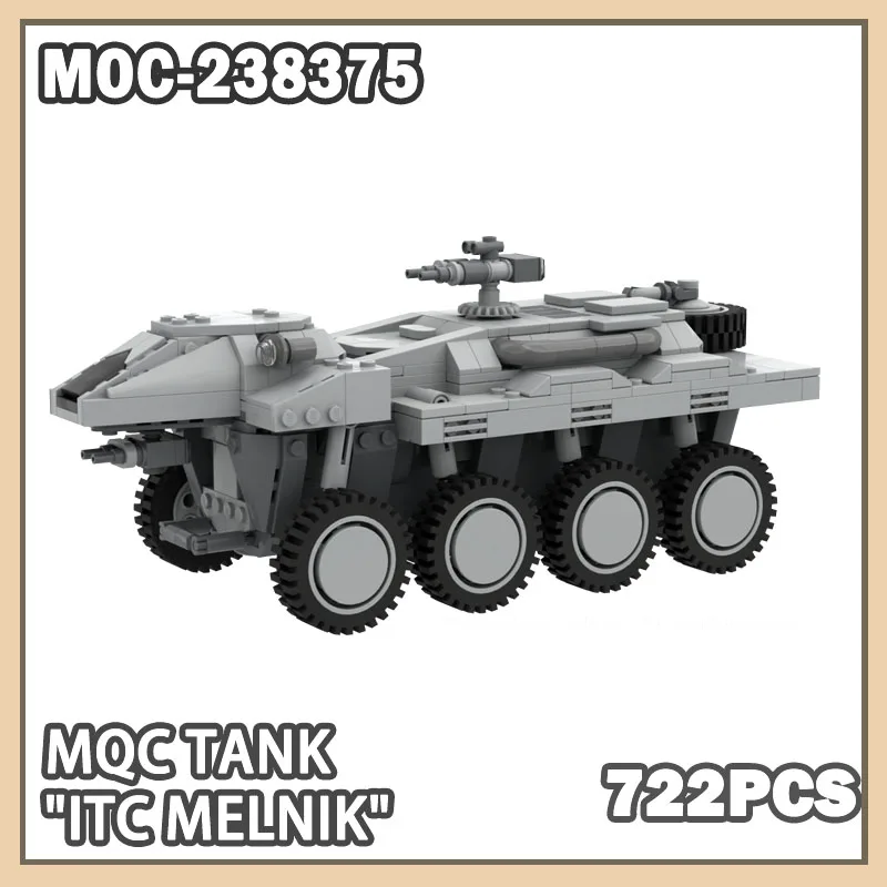 

MOC-238375 Itc Melnik Tank Building Block 8 Wheeled Fully Enclosed Transport Military War Series Creative Gift 722Pcs Child Toys