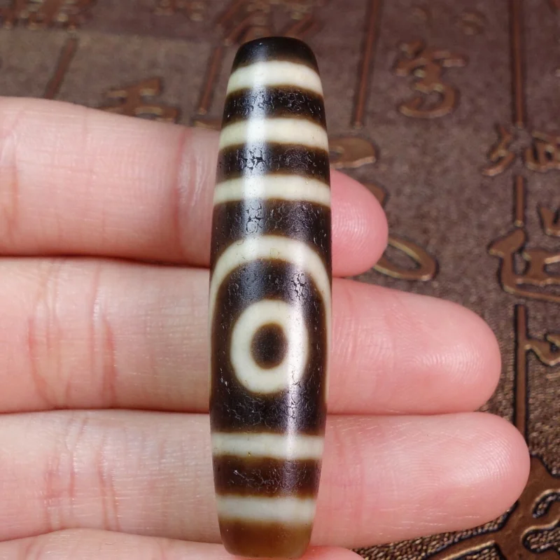 

Ancient Tibetan DZI Beads Old Agate Double Stripe 2 Eye Amulet Pendant GZI #2336