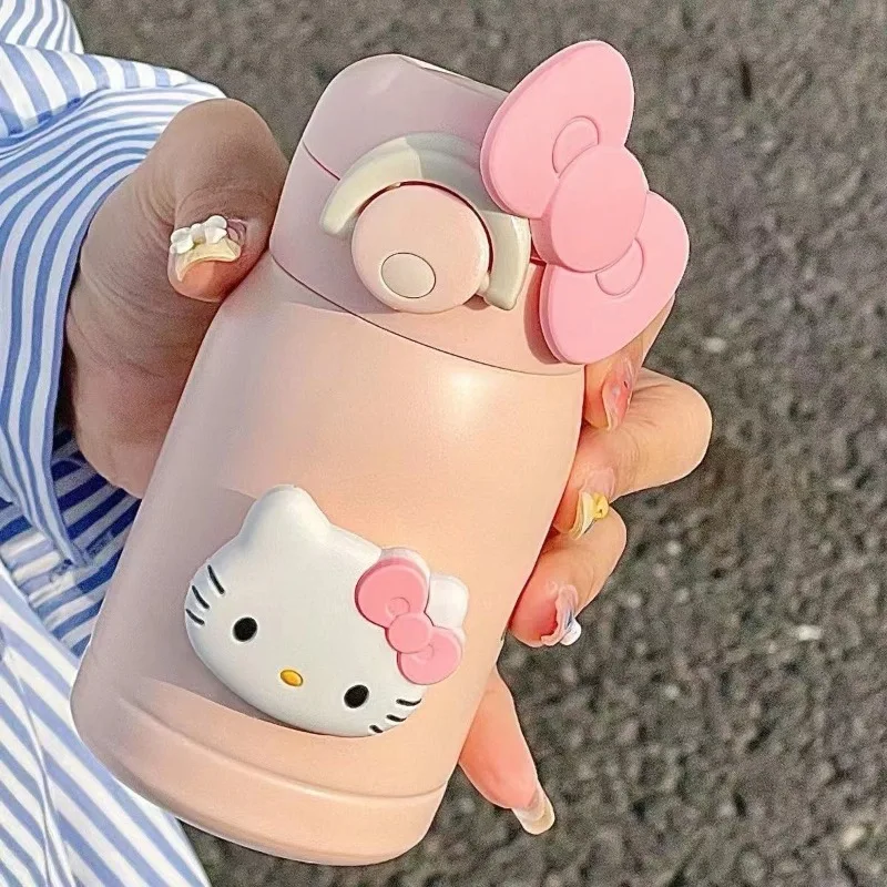 

Sanrio SUS304 Cute Cartoon Thermos Cup Hello Kitty Children's Anime Home Portable Straight Cup My Melody Office Couple Strap Cup