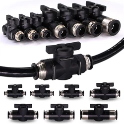 1PC 4-16mm Stainless Steel Ball Valve Hose Adapter Slip Lock Quickly Inserts Connector Close Stop Hydropneumatic Tube Fittings