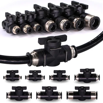 Adaptateur de tuyau à robinet à bille 4-16mm, 1 pièce, verrouillage coulissant, connecteur à dégagement rapide, arrêt d'arrêt, raccords de tubes pneumatiques en cuivre