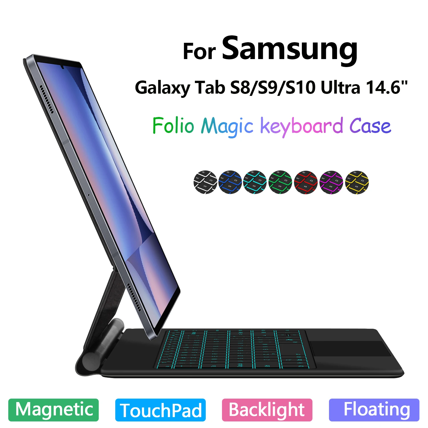 Magnetic Magic Keyboard Case For Samsung Galaxy Tab S10 Ultra S9 Ultra S8 Ultra 14.6