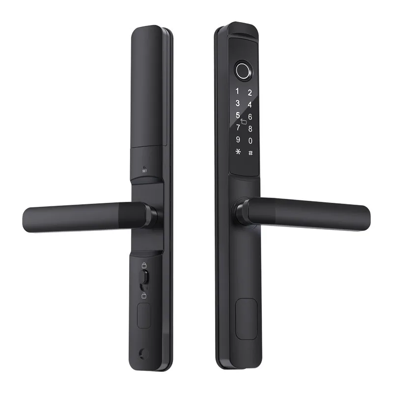 Sliding Door Fingerprint Lock Low High Handle Keypad Password Door Lock for Aluminum Alloy Door Smart Electronic Lock