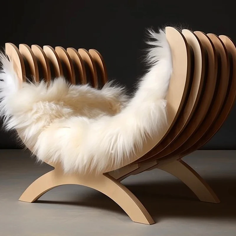 Custom eco-friendly wooden dog house, animal pattern semi-circular, indoor use push-up closure