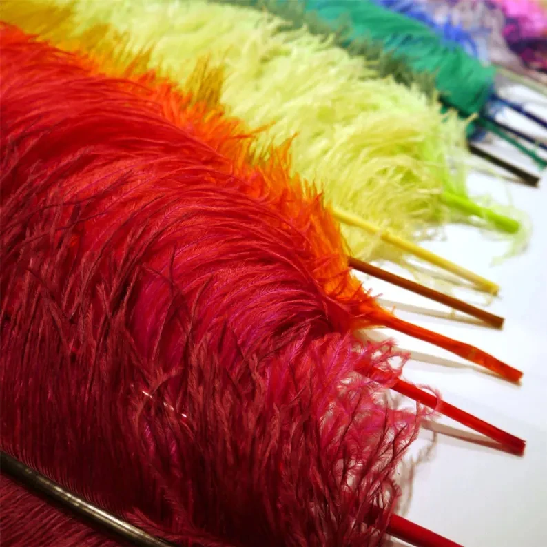 

10Pcs Red Ostrich Feather 15–55cm Large Fluffy Feathers for Wedding Centerpiece Party Decoration Crafts