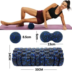 3Pcs Yoga Roller Massage Peanut Ball Set EPP Fitness Foam Column For Back Pain Legs Hip Deep Tissue Stretching Gym Muscle Relax