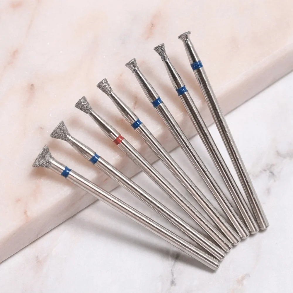 Cuticle Clean Nail Drill Bit Set Durable Fine Grit Nail Grinding Bit Diamond Coated Pre-processing Gel Remover Nail Tools