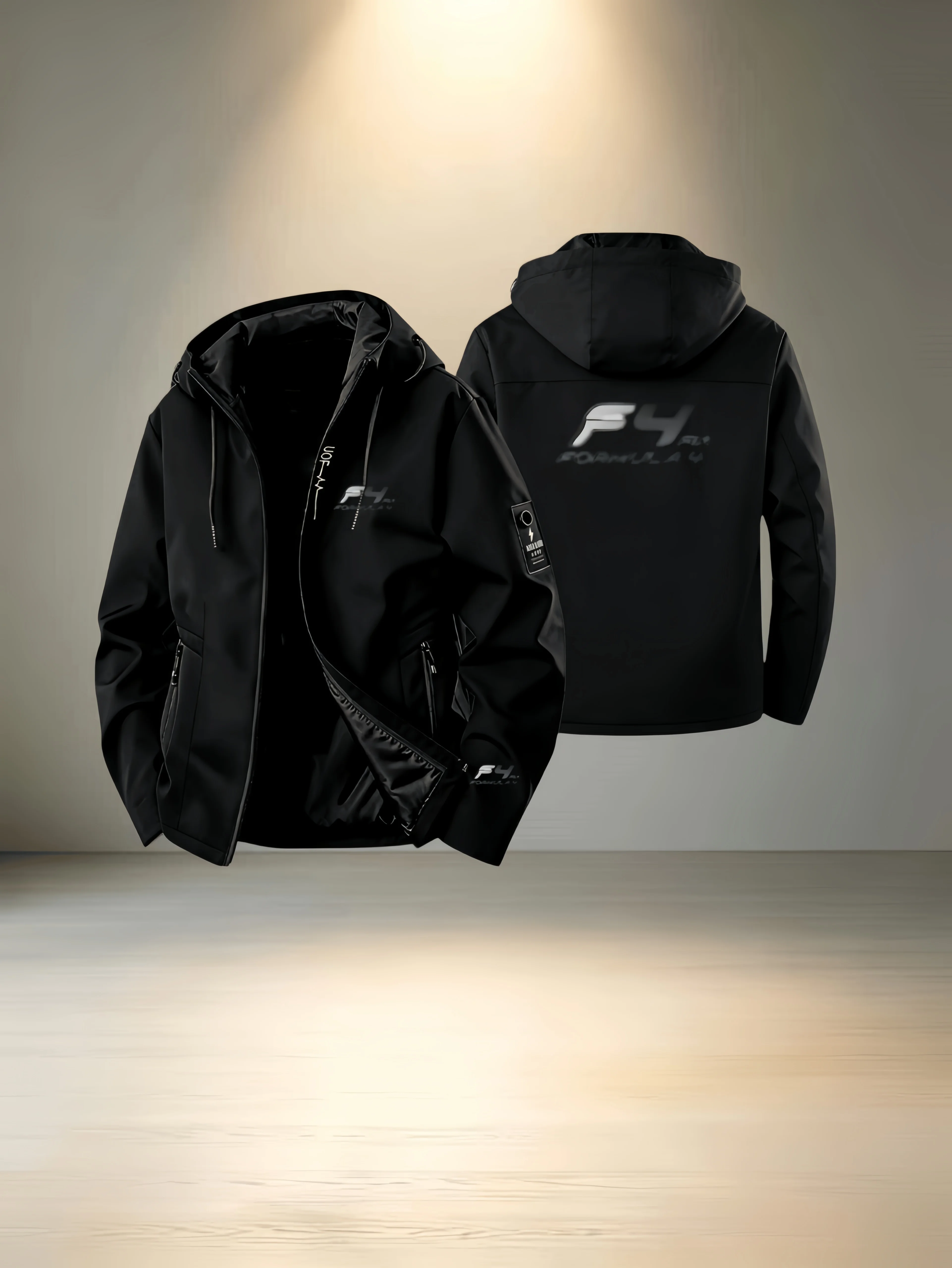 Men's City Style Jacket - Zipper Hood Design, With Zipper Pocket, Adjustable Rope Hood Length, Durable Material