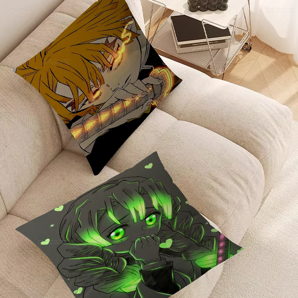 

Anime Demon Slayer Pillow Gift Home Office Decoration Bedroom Sofa Car Cushion Cover Case 45x45