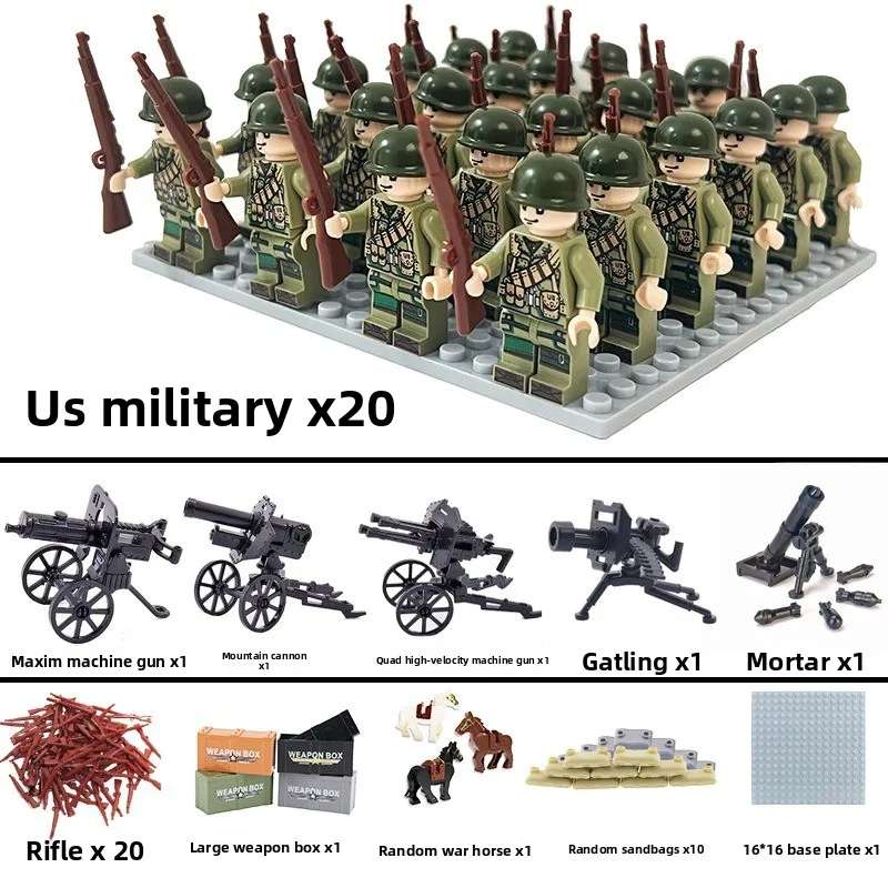 World War II humanoid dolls, mini characters, educational toys, mini dolls, children's toys, birthday gifts, cartoon characters.