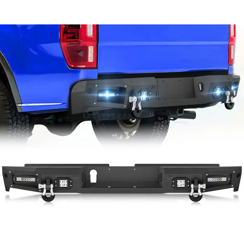 Rear Bumper with 4 ×  s, License Plate s, Sensor Holes & D-rings for 2019 2020 2021 2022 2023  Ranger Pickup