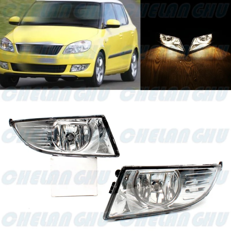 

For Skoda Fabia 2011 2012 2013 2014 2015 Car accessories 1 Pair Front Bumper Fog Lights Lamp 5J0941701 5J0941702